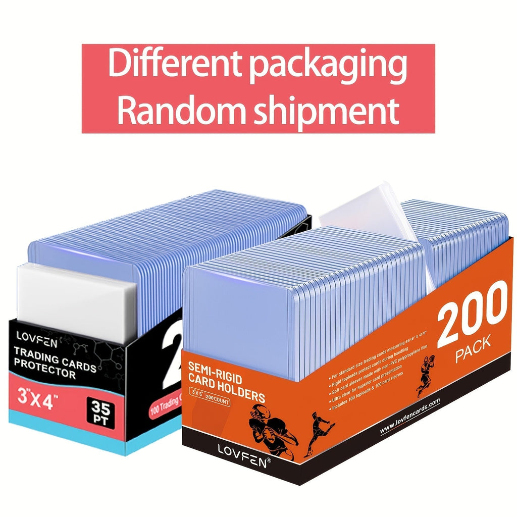 Trading Card Top Loaders 200 Count Hard Plastic 3x4 Inch with Sleeves – Card Holders for Baseball Football Basketball Pokemon TCG Sports Cards Collector Gift
