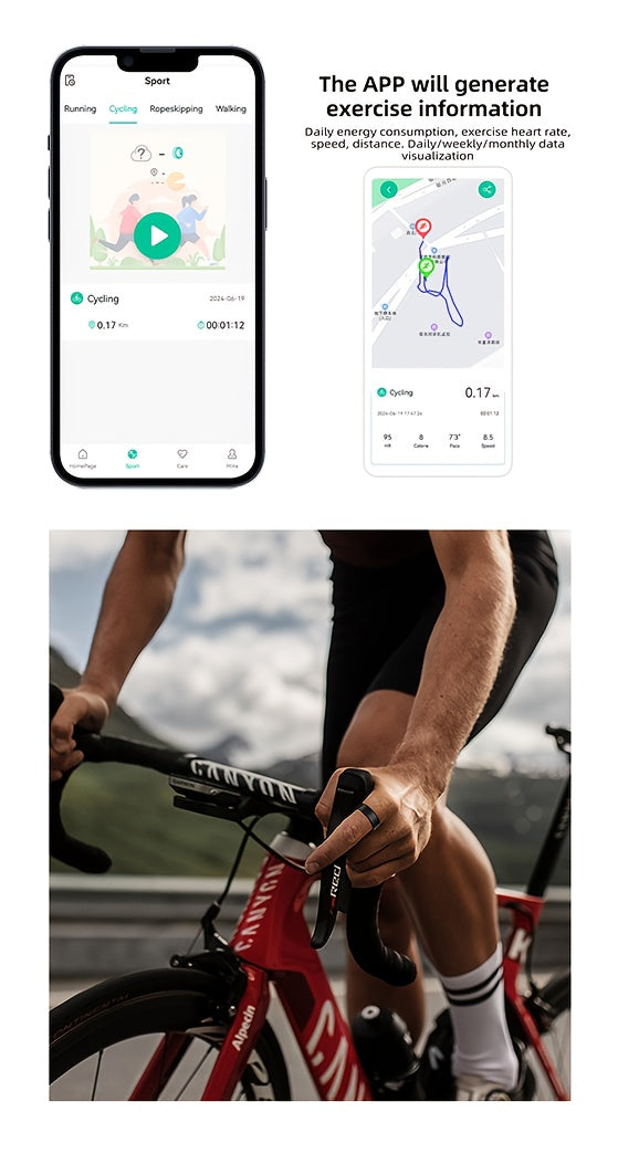 Smart Ring Fitness Tracker for Women Men – Steps Calories HRV Heart Rate Stress Body Temp Monitor 100+ Sports Modes IP68 Waterproof iPhone Android Compatible
