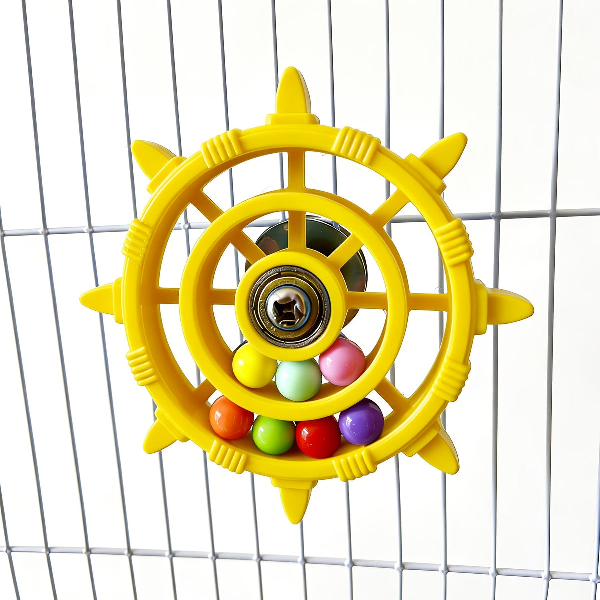 Colorful Parrot Spinning Wheel Toy with Spinning Disc Bead Bird Cage Toy for Budgies Cockatiels Canaries Stress Relief Fun Interactive Cage Accessory Multiple Colors