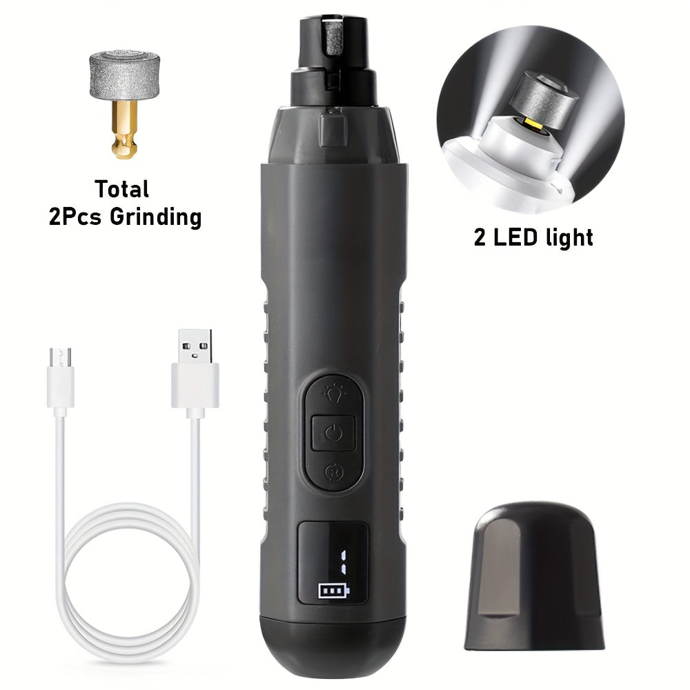5-Speed Electric Pet Nail Grinder with 2 LED Lights - Painless Quiet Nail Trimmer for Dogs & Cats, Rechargeable Pet Nail File & Grooming Tool for Small Medium Large Pets (4 Colors)