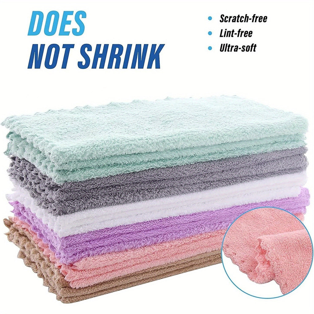 40-Pack Cleaning Cloths Soft Absorbent Household Rags 9.4x9.4 Inch | Multi-Purpose Square Towels Kitchen Bathroom Car Cleaning | Reusable Washable Random Colors | Bulk Value Pack | Gift for Mom