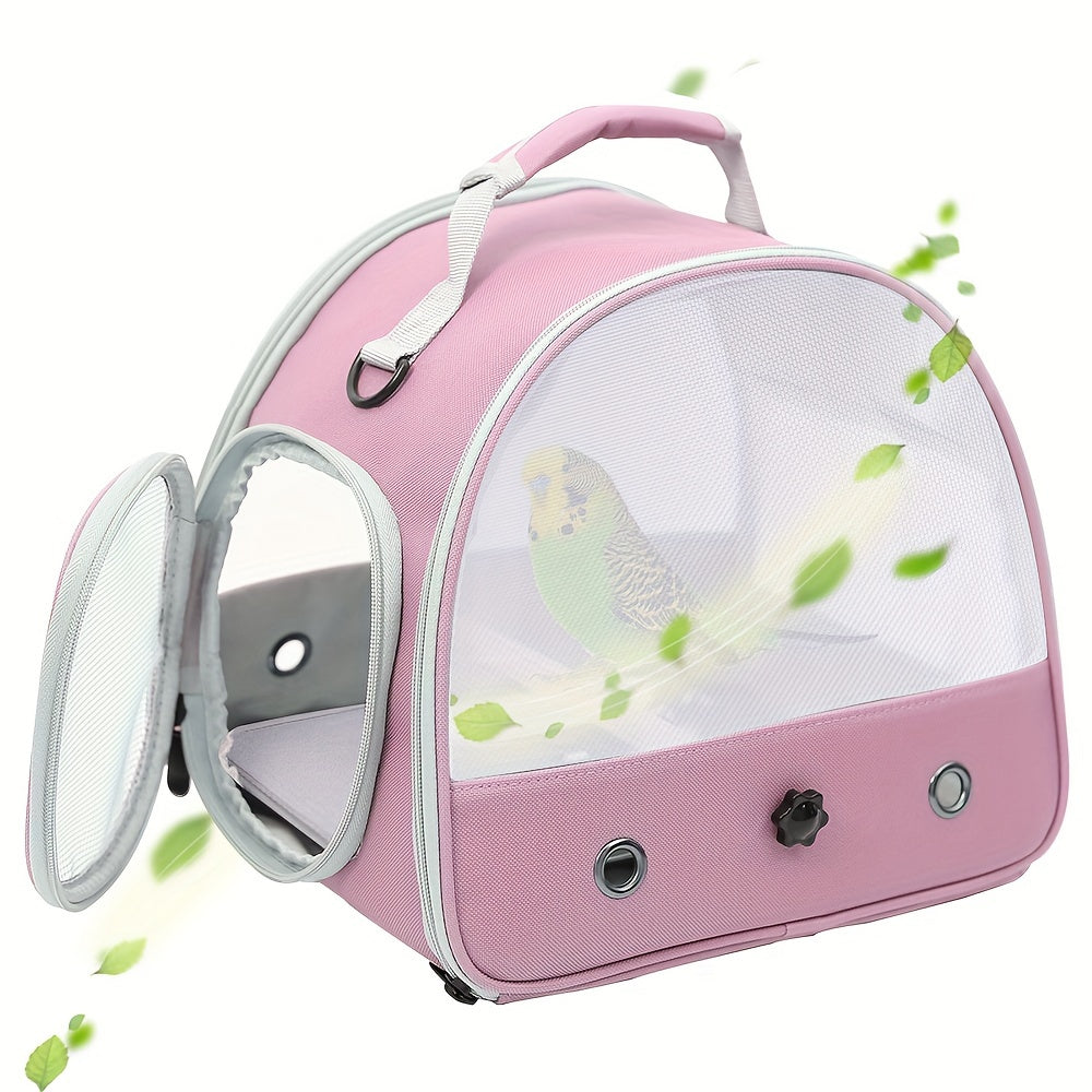 Foldable Bird Travel Cage Carrier for Parakeets Budgies Cockatiels Conures & Parrots – Compact Transport Case with Perch & Soft Mat Airline Approved for Vet Trips & Outdoor Adventures