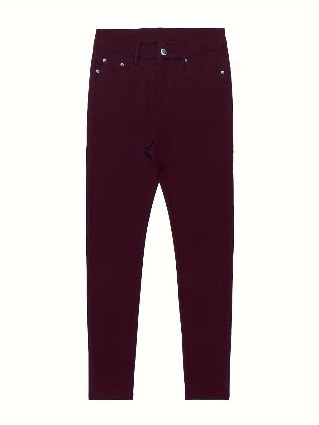 Women's High Waist Stretch Skinny Jeans Metal Button Street Style Slim Fit Denim Pants 10 Colors S-XXL Everyday Wear