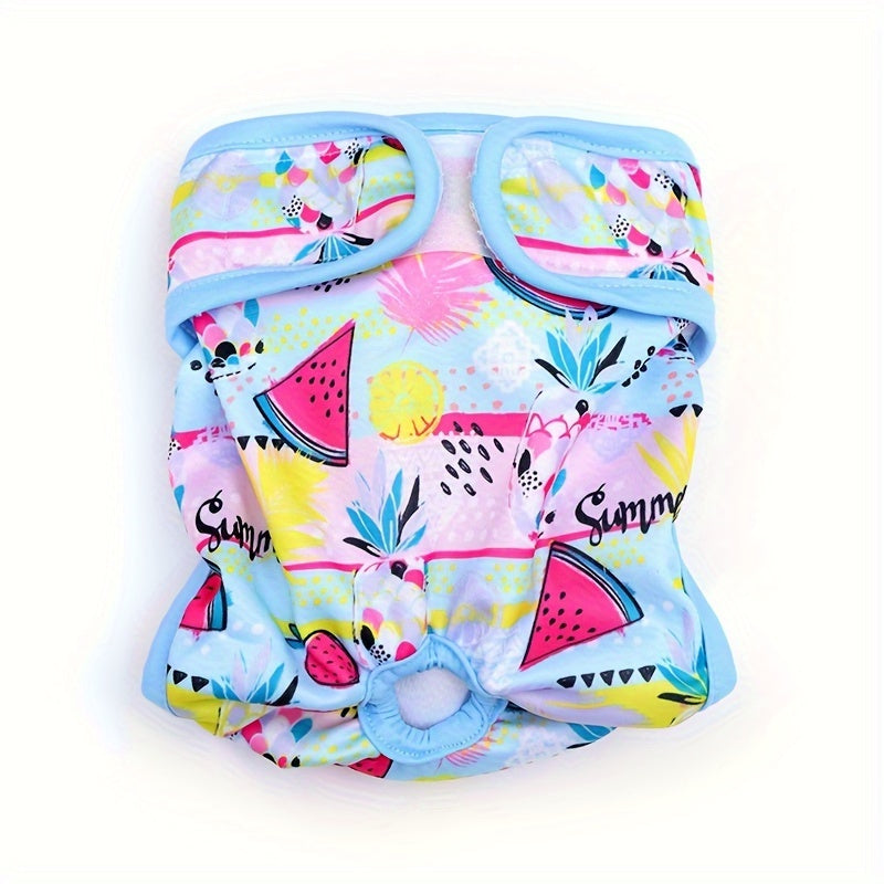 Dog Physiological Pants Washable - Female Dog Menstrual Underwear & Reusable Pet Diaper Panties, Breathable Comfortable Fit for Small Medium Large Dogs, Cute Patterns XS-XL, Dog Heat Cycle & Incontinence Solution