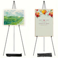 63 Inch Portable Floor Easel Stand Metal Tripod with Carry Bag Wedding Sign Poster Display Quick Assembly Black Gold 1 or 2 Pack