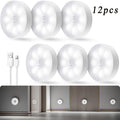 LED Motion Sensor Night Lights USB Rechargeable Wireless Dual Mode Adjustable Brightness Magnetic Mount – Under Cabinet Kitchen Hallway Stairs Closet 6 or 12 Pack