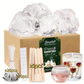 BlingFun Gel Candle Making Kit – 400g Clear Jelly Wax 4 Colors, 20pcs Pre-Tabbed Wicks, 20pcs Stickers, 5pcs Wick Holders, DIY Scented Candle Supplies for Beginners Home Decor Craft Gift