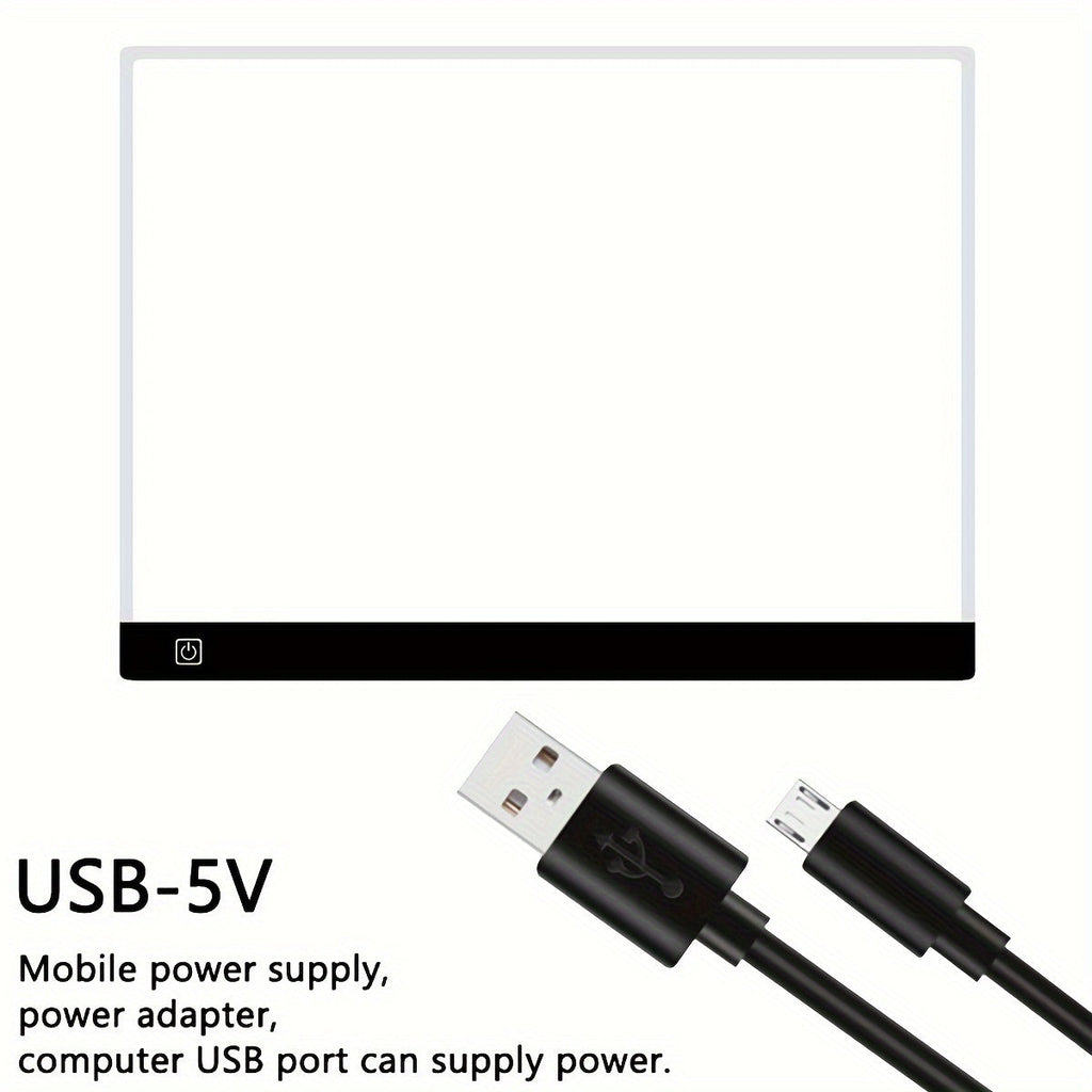 LED Light Pad for Diamond Painting – A2 A3 A4 A5 USB Powered, Adjustable Brightness, Ultra-Thin Light Board for Tracing Sketching Drawing Animation Stencil Art Craft, Optional Bracket & Drill Pen