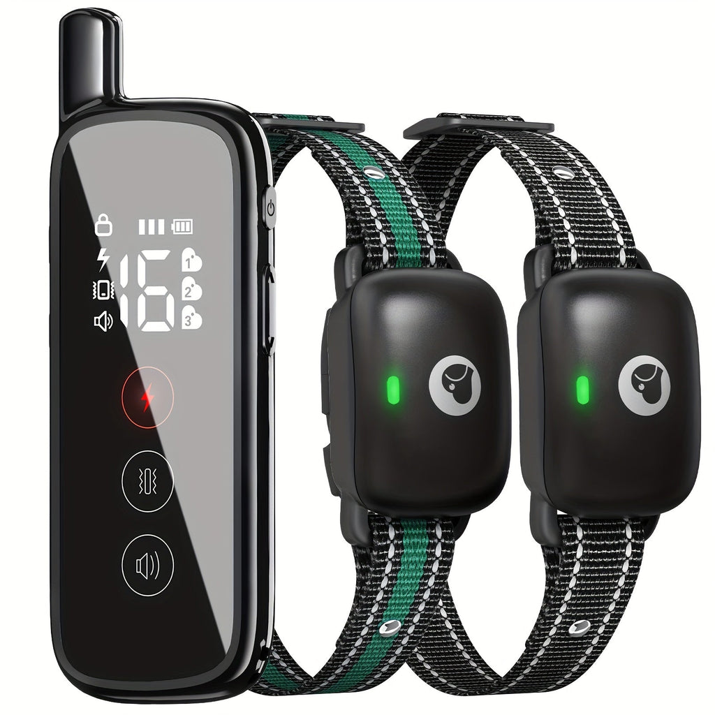 Dog Training Collar with Remote IP68 Waterproof – Rechargeable E-Collar for Small Medium Large Dogs, 3 Modes Beep Vibration Shock, 1640ft Range