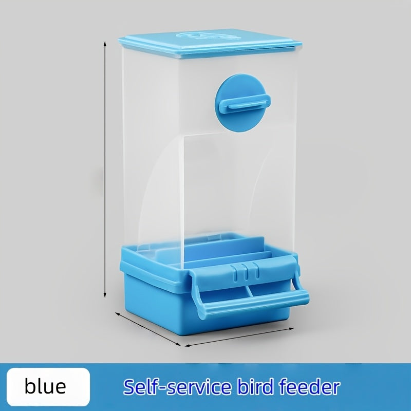 Parrot Automatic Feeder Anti-Spill Shell Separator Hanging Food Box for Cockatiels Budgies Parakeets – All-In-One No Battery Bird Feeder with Anti-Splash Guard 1pc